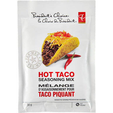 President's Choice Hot Taco Seasoning Mix 30g/1.1 oz., {Imported from Canada}